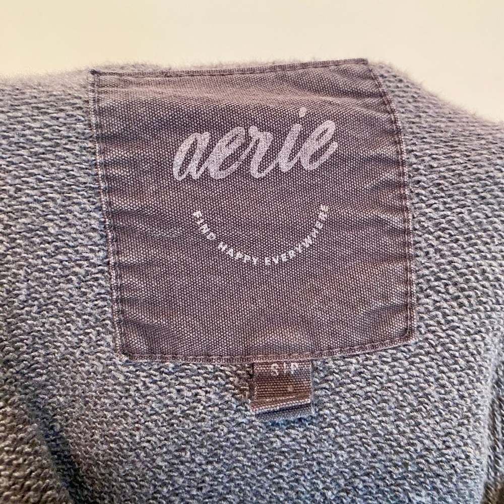 Aerie down to earth sweatshirt Size Small Quarter Zip Charcoal Grey Athleisure - Picture 5 of 10